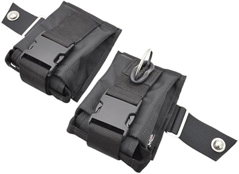 Whoasyst Bolsas para cinturón de peso de buceo de 8 libras, bolsillo interior con hebillas de liberación rápida para mochila subacuática