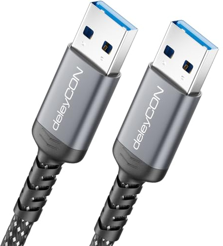 deleyCON 0,5m USB 3.0 Kabel USB 3.2 Gen1 5Gbit/s 2x USB-A Nylon