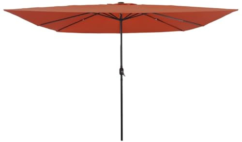 INLIFE Parasol de Jardin Rouge et Noir 295 x 295 x 245 cm-42003665