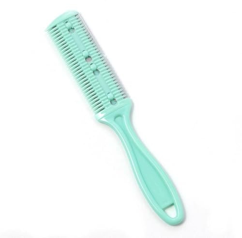 Portable Green Split End Trimmer Comb - Dual Side Hair Razor for Instant Frizz Fix, Home & Pet Grooming, Fabric Pilling/Lint Removal, Salon Styling Tool