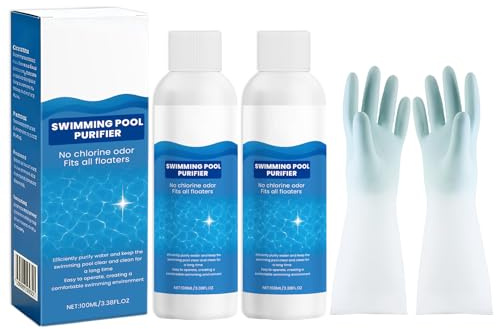 2 Stück Poolwasser-Reinigungsflüssigkeit, Poolreiniger Flüssig, Sorge Dafür, DASS Das Wasser Klar Ist, Pool Reinigungsmittel, Geeignet für Öffentliche Schwimmbäder, 100ml*2