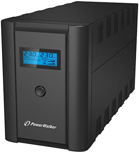 PowerWalker VI 2200VA/1200W LCD IEC Uninterruptible Power Supply with AVR Stabilizer, RJ-11 Surge Protection, HID Support and LCD Screen