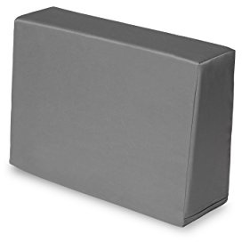 TexDeko Seitenkissen 60x43x20/15cm für Palettenkissen In- & Outdoor wasserabweisend Bezug mit Reißverschluss waschbar (Grau)