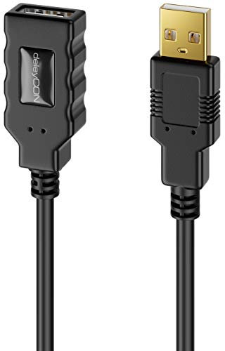 deleyCON 15m Aktives USB 2.0 Kabel Aktive Verlängerung mit Signalverstärker USB2.0 Repeaterkabel Verlängerungskabel PC Computer Drucker Scanner