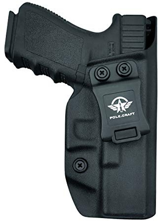 Glock 19 Fondine IWB Kydex Holster per Glock 19 / 19X / Glock 23 / 25 / 32 / 45 (Gen 3/4/5) - Cintura interna nascosta per il trasporto Accessori (Black, Destra)