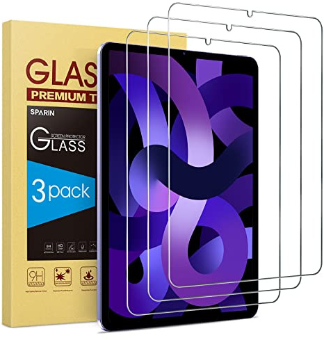 SPARIN 3 Stück Folie für iPad Air 5 und iPad Air 4, 9H Härte Gehärtetes Glas Schutzfolie für iPad Air 5. Generation 2022 / iPad Air 4. Generation 2020, 10,9 Zoll