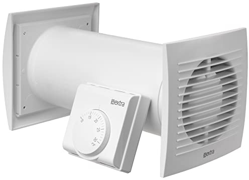 100mm Set för Cirkulation av Varm Luft - Fläkt med Termostat - Värmefördelare