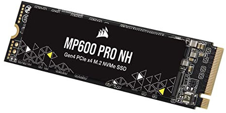 Corsair MP600 PRO NH 4TB PCIe Gen4 x4 NVMe M.2 SSD – High-Density TLC NAND – M.2 2280 – DirectStorage Compatible - Up to 7,000MB/sec - No Heatsink - Black