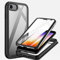 Kukiwhy Für iPhone SE 2022/ SE 2020/für iPhone 8/7 Hülle, Handyhülle für iPhone SE mit Eingebautem Displayschutz 360° Outdoor Stoßfest Silikon Protective Bumper für iPhone SE Case Schwarz