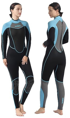 AnParc Wetsuit Women 3mm Neoprene Wet Suit for Women Cold Water Swimming with Back Zipper, Suitable for Diving, Swimming, Surfing, Snorkelingand Other Water Sports