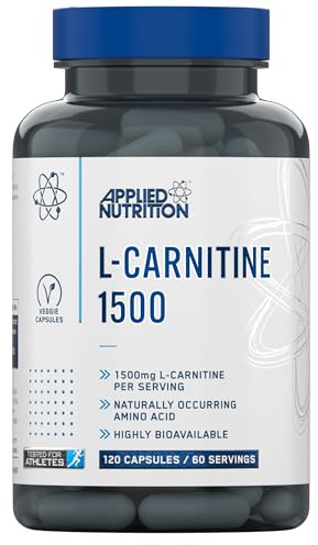 Applied Nutrition L-Carnitine 1500mg - Carnitine Supplement Premium L-Tartrate Form, High Strength, Energy Boost & Weight Management (120 Capsules - 60 Servings)