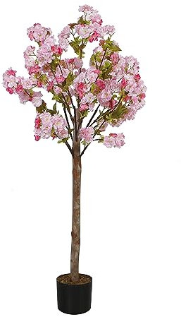 SIBEG 1,2 m großer Kirschbaum, künstlicher Kunstbaum, Kirschblütenzweige, künstliche Bonsai-Pflanze, Heimdekorationsornamente