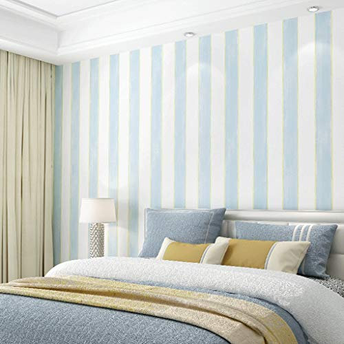 Generic Tapete,Vlies Tapete Schlafzimmer Hintergrund Wand Vertikale Streifen Tapete/Blau/0,53 * 9,5M