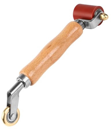 Mejora la herramienta de soldadura y sellado, rodillo de presión de goma con mango de madera, herramienta de rodillo de presión para mejorar la comodidad