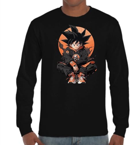 the Fan Tee Camiseta de Adulto de Manga Larga de Hombre Dibujos Animados Dragon Bola Ball Anime Manga 707 L
