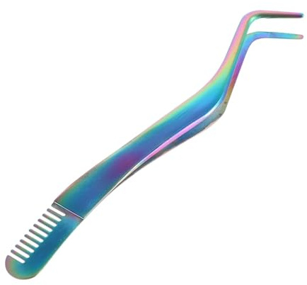 OUNONA Pinzas para Pestañas de Acero Inoxidable Peine Aplicador de Extensiones de Pestañas Herramienta para Principiantes y Maquilladores Salones