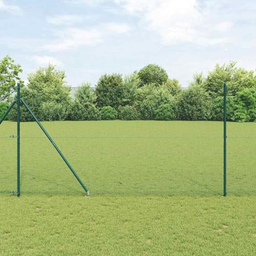 Recinzione da giardino a doppia asta,Recinzione con palo verde 1,4 x 50 m acciaio