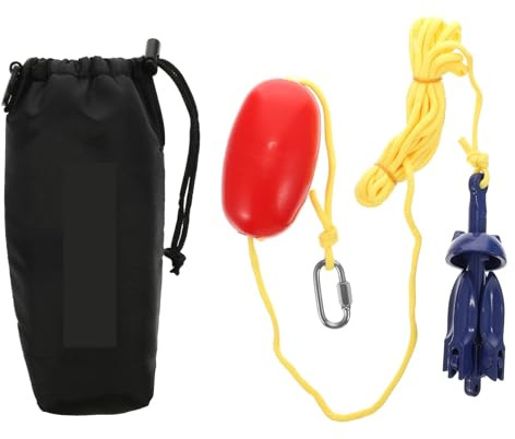Juego de boya de Anclaje Plegable portátil, componente de balsa de Canoa, Kit de Pesca Plegable de aleación de Aluminio, 1 Juego Líneas de Muelle, Cuerda