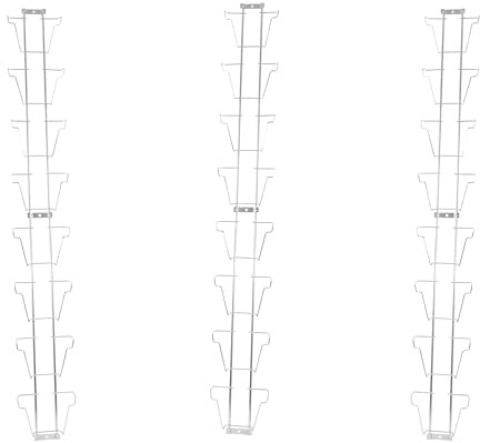 GERSO Glückwunschkarten-Wandleiste 3er Pack Hochformat 130 x 180 mm mit 8 Fächern Glanzverzinkt Silber