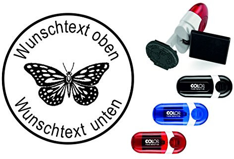 Geocachingstempel « SCHMETTERLING » mit persönlichem Cachernamen/Nicknamen - Geocaching Stempel Pocketstempel Logbuch