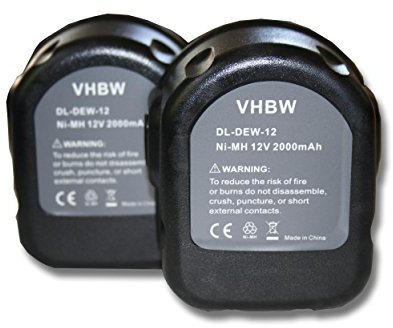 vhbw 2x Batteria sostituisce Rems 571510, 571510 R12, 571513 per attrezzi da lavoro (2000mAh, 12V, NiMH)