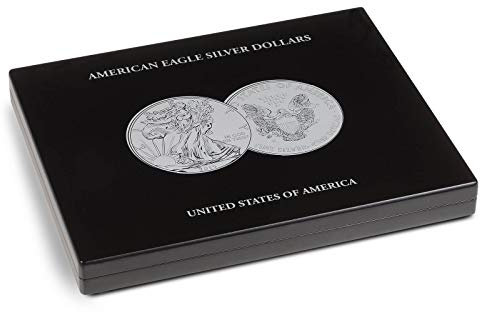 Leuchtturm 348033 Volterra Münzkassette - 20 American Eagle Silbermünzen in Münz-Kapseln - 1 OZ. - schwarz