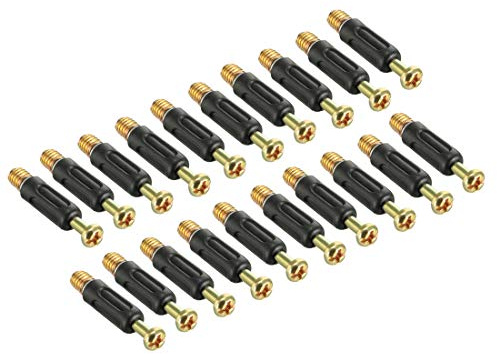 Sourcing Map Möbelverbindungsbeschläge, 6 mm Gewindedurchmesser, 35 mm Länge, Dübel, Schrauben, kunststoffummantelt, 20 Stück