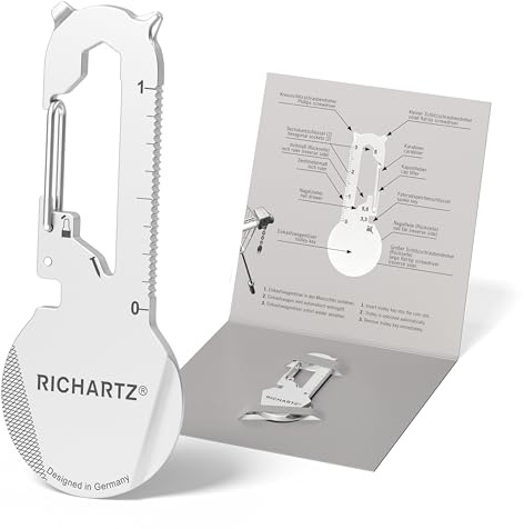 RICHARTZ KEY ORGANIZER modern-1 | Multitool Schlüsselanhänger | 13 praktische Funktionen | Hochwertiger, matt gestrahlter Edelstahl | Schlüsselanhänger Werkzeug inkl. Funktionsbeschreibung