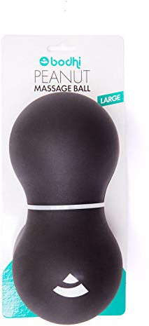 Bodhi Peanut Massageball | Ideal für große Muskelpartien | Triggerpoint- und Faszien-Massage-Ball | Large: Ø 10 x 21 cm | schwarz