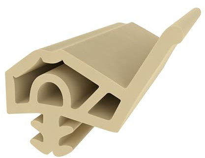 Holzzargendichtung für Holztüren - Beige - 5 m - Zimmertürdichtung | 14 mm Falzbreite - 4-5 mm Nutbreite - Türdichtung für Holzrahmen und Holztüren - Gummidichtung - Ersatzdichtung