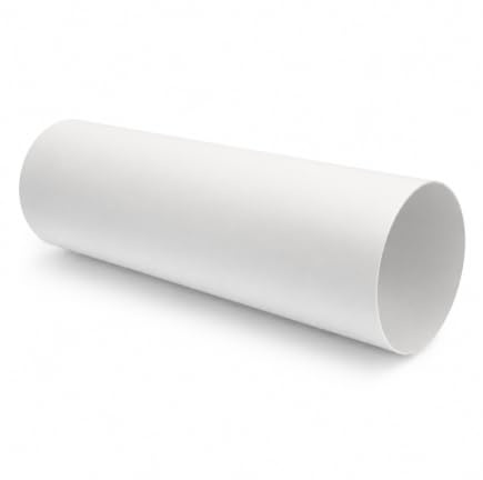 Fantronix Tubo de plástico circular sólido de 150 mm de diámetro x 500 mm de largo de 6 pulgadas de tubo de conducto manguera blanca – canal de conducto recto rígido