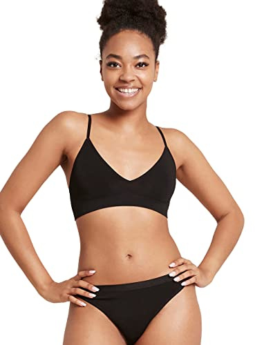 Boody Women’s Seamless LYOLYTE Triangle Bralette | Bras for Women | Seamfree Comfort Bamboo Bralette | Non-Adjustable Straps Black