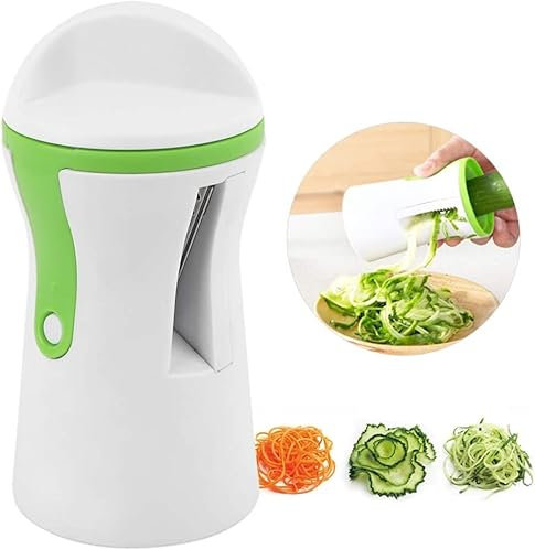 EdirFtra Cortador de Espiral Vegetal Multifuncional, Cortador de Vegetales 2 en 1, máquina de Pasta para Zanahorias, Pepino, calabacín, Fideos Vegetales.