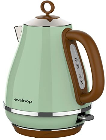 Evoloop 1.7L Electric Kettles, BPA Free Tea Kettle, Hot Water Boiler Heater, Stainless Steel Teapot, Auto Shut-Off & Boil-Dry Protection, 120V/1500W