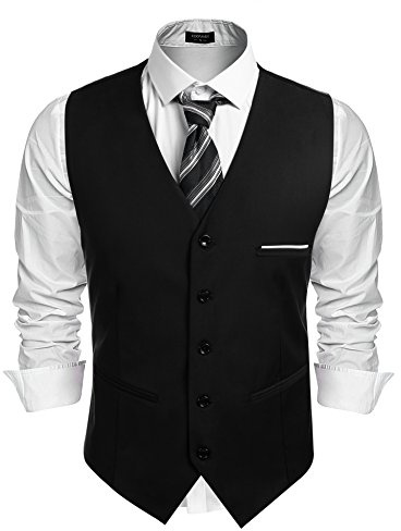 COOFANDY Herren Anzugweste Anzug V-Ausschnitt Formale Hochzeit Klassische Slim fit Elegant Westen Business Party Weste