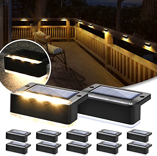 Solpex Lampade solari per esterni, 12 pezzi, luce bianca calda, luci solari impermeabili, illuminazione a LED per scale esterne, decorazione