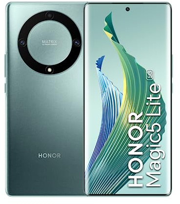 HONOR Magic5 Lite Smartphone 5G, 6GB+128GB, Display OLED 6,67” a 120Hz, Fotocamera da 64MP Dual SIM, Android , Green (Ricondizionato)