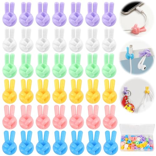 Rierousy Kabelhalter 30 Stück Wandhaken Ohne Bohren Kreativer Klebehaken Für Bad Toilette Küche Büro, Datenkabel