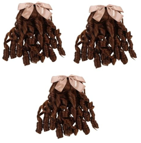 Beavorty 3pcs Retro Hairpiece Ponytail Wig Long Curly Wig for Women and Colors for Festival Hair Accessories
