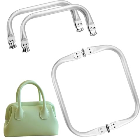 3 Stück Taschenrahmen Verschluesse Taschenbügel Metall Geldbeutel Rahmen Kiss-Verschluss-Innen röhrenförmiger Rahmen quadratisch zusammen gebauter Taschen-Kupplungs