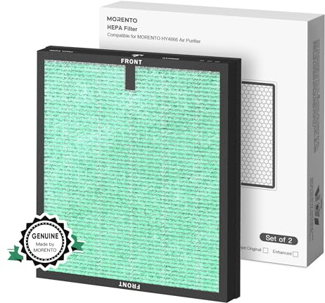 MORENTO 2 Pack HY4866 Genuine Air Purifier Replacement Filter for HY4866 Air Purifier, Pet Dander Version