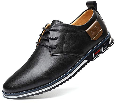 Klassiska Loafers Herr Arbete Gymnastikskor Brogue Mjuka Andas Bekväma Skor, Svart, 44 EU