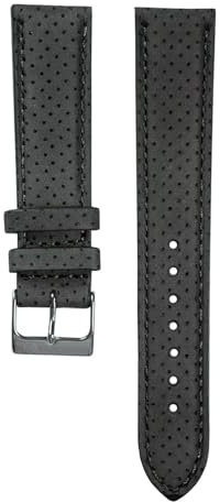 WB Original Nubukleder-Uhrenarmband | Dunkelgrau - 20 mm - Schließe: Silber Poliert | Leder, Nubukleder | Ersatz-Armband