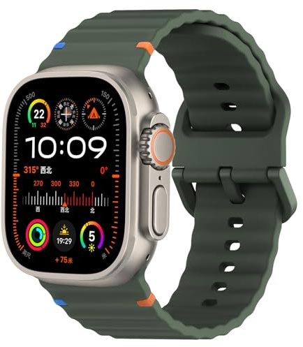 Sports Straps for Apple Watch Ultra/3/2 Strap 49mm 46mm 45mm 44mm 42mm 41mm 40mm 38mm iWatch Straps for Men Women,Waterproof Soft Silicone Band for Apple Watch Series 11 10 9 8 7 6 5 4 3 SE 3/2nd