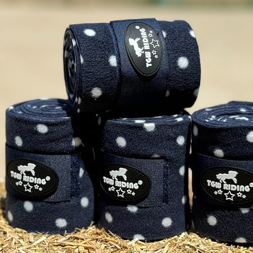 TGW RIDING Pferde-Polo-Beinbandagen, Pferde-Polo-Bandagen (4er-Set) – Pferdebeinbandagen (Marineblau)