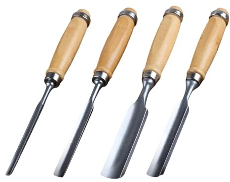 Lot de 4 burins de sculpture sur bois – Lot de 4 burins à bois, outils de | sculpture sur bois, outils de sculpture sur bois, multifonctionnels, lot de 4 outils de sculpture sur bois, portables