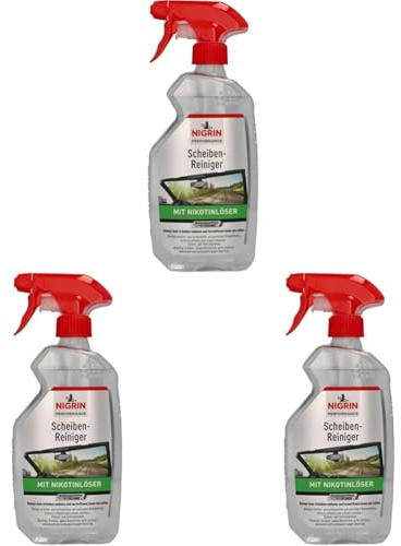 NIGRIN Scheibenreiniger, reinigt mühelos und effizient, reduziert Blendeffekte und Lichtreflektion, 500ml, Farblos (Packung mit 3)