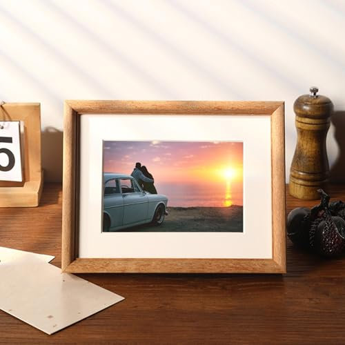 AMDXD Fotorahmen Holz, Tischplatte Posterrahmen Horizontal & Vertikal, Rechteck Bilderrahmen Holz Holzrahmen, Fotogröße 25x30 cm