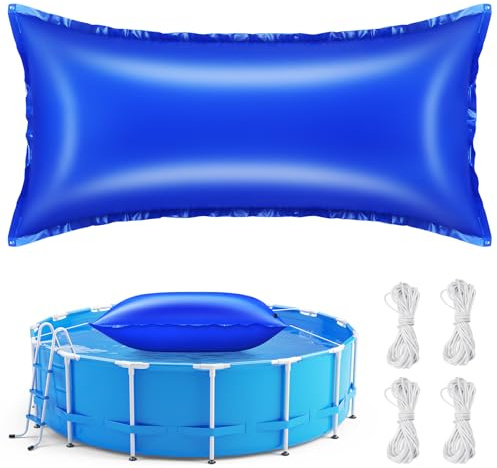 Cuscini per piscina da 1,2 x 2,3 m, per chiusura invernale, in PVC spesso 0,4 mm | Cuscino gonfiabile per piscina fuori terra, ultra resistente al freddo, kit con corde, blu
