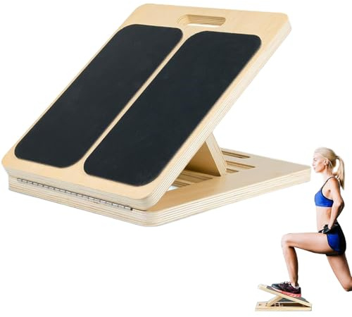 Schrägbrett Und Balance Board,Professionelle Schrägbrett Aus Holz,Knöchel Stretch Board,Wadenstrecke Hölzerne Slip Tafel Mit Tragegriff Für Einfaches Tragen,Verstellbare Neigungsbrett Und Wadendehner